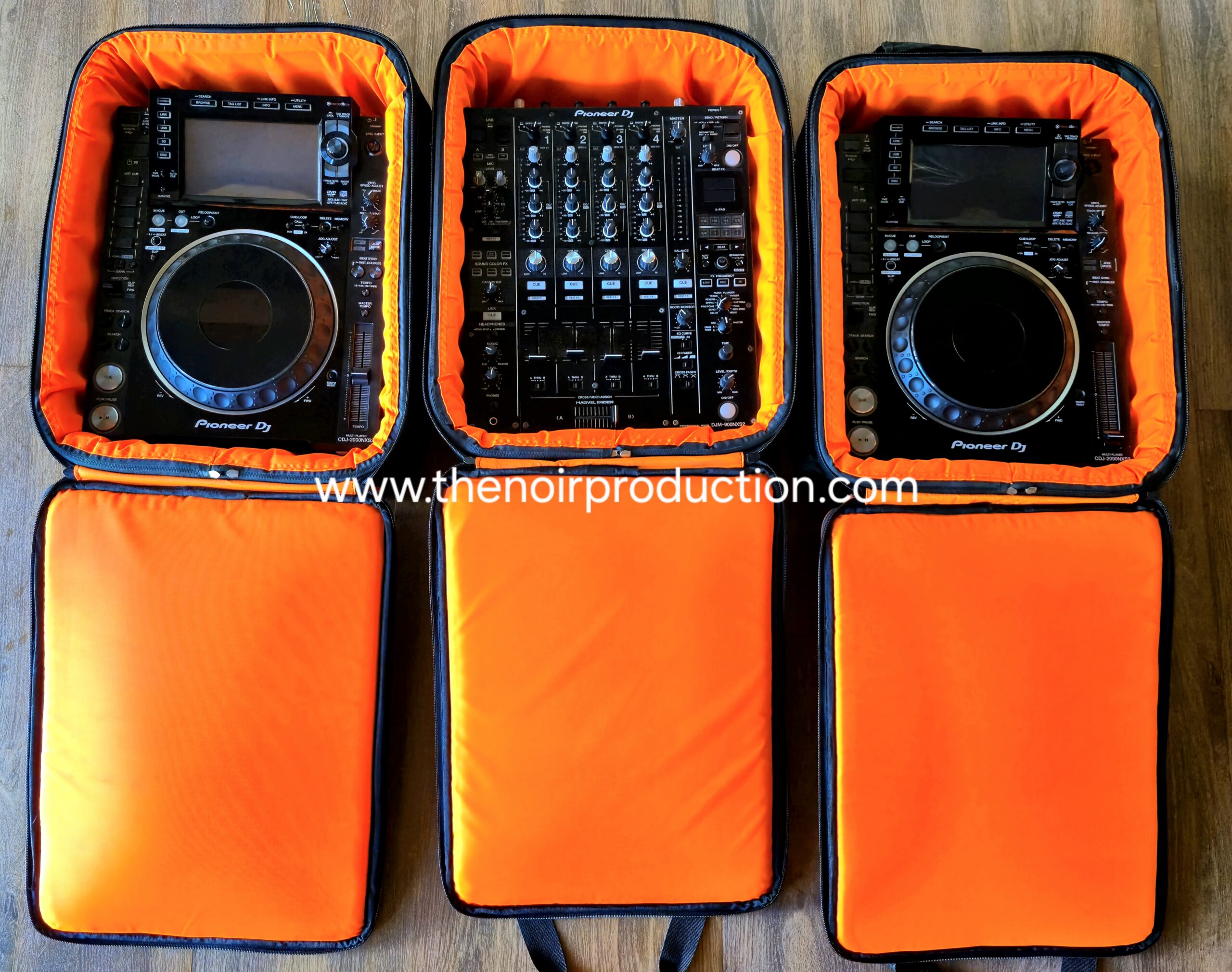 CDJ-2000nxs2 & DJM-900nxs2 ready to rock your next event, CDJ bag fully protecting the deck for delivery propose and travelling from the warehouse to the venue. Professional DJ deck and DJ mixer. Bangkok CDJ & DJM rental service - ready to host your next private event.